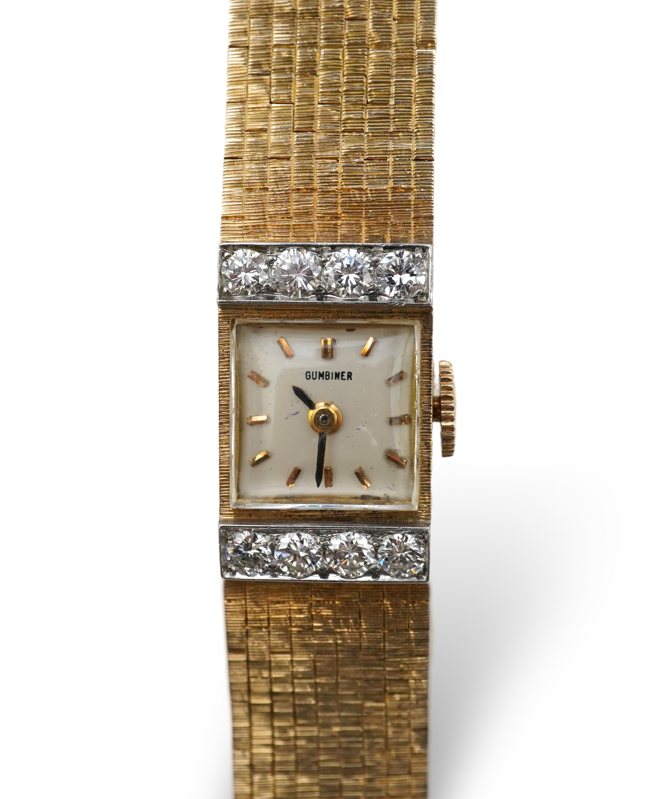 Gumbiner, a lady's gold and diamond watch, mid 20th century